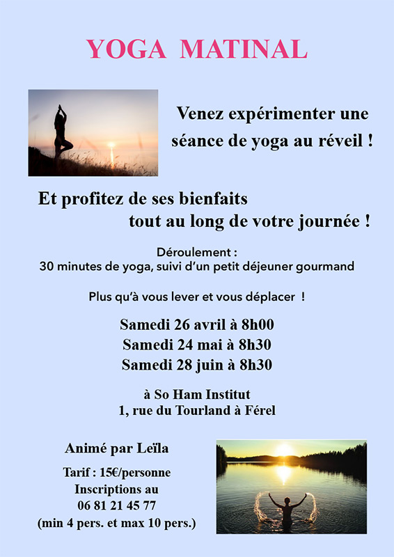Yoga matinal So Ham Leïla atelier La Roche Bernard Férel