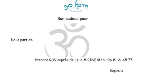 Bons Cadeaux Massage Yoga So Ham